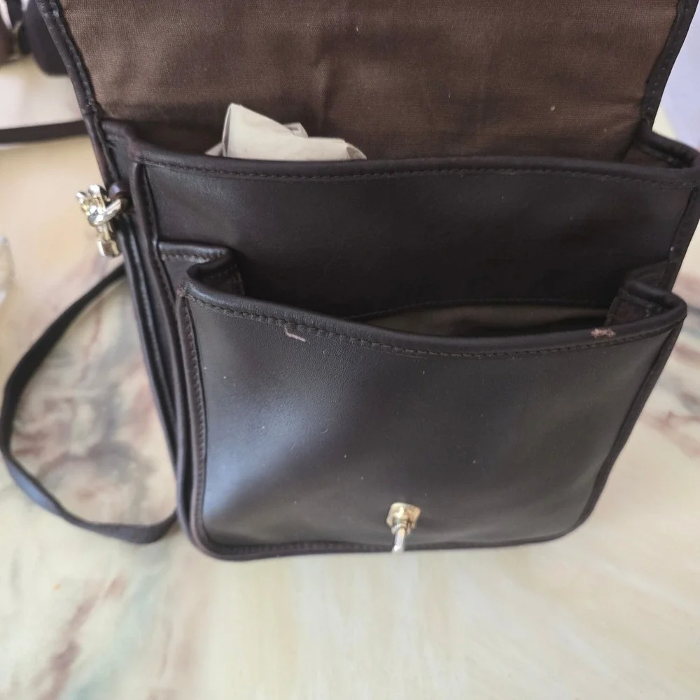 Georgetown Leather Design Brown Crossbody Bag Y2K Vintage Leather Satchel